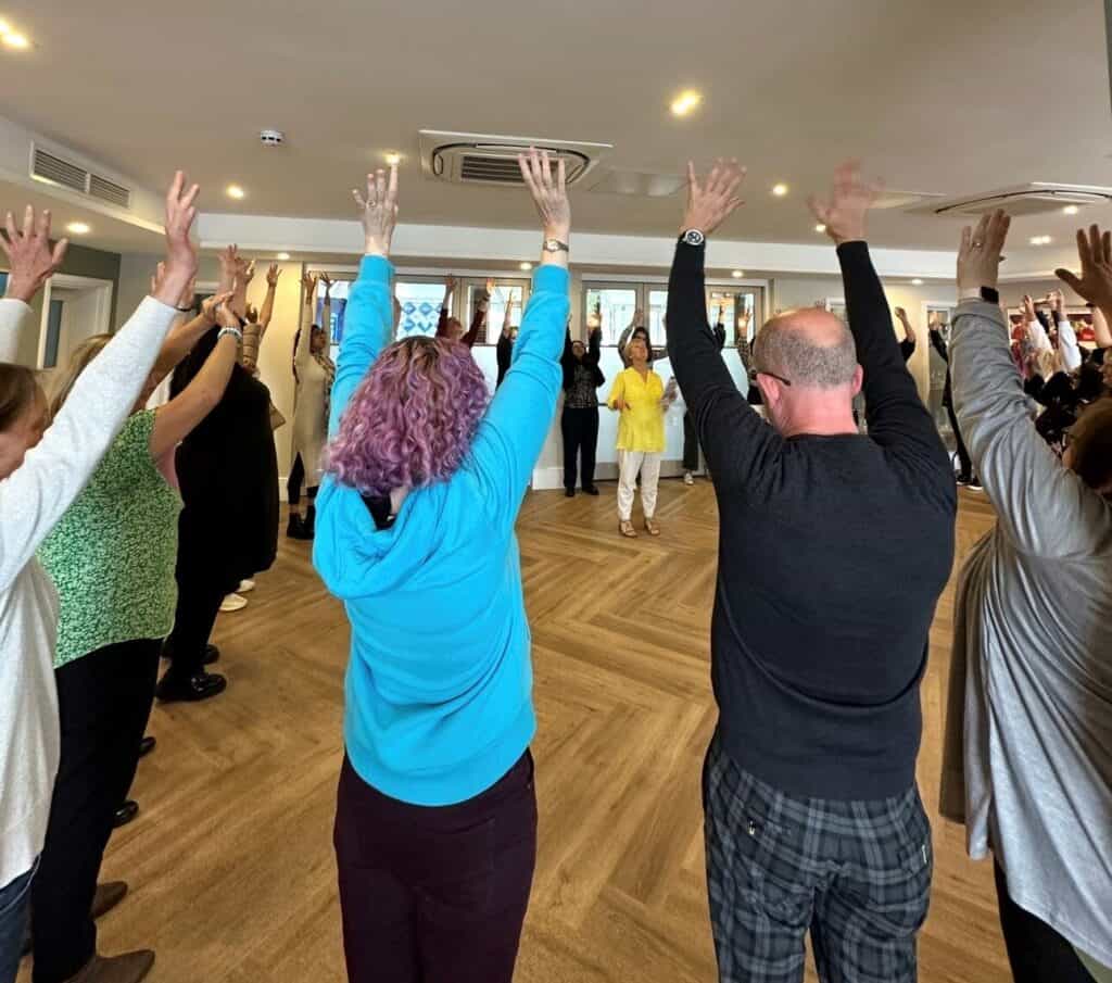 Yoga session delivered in a group